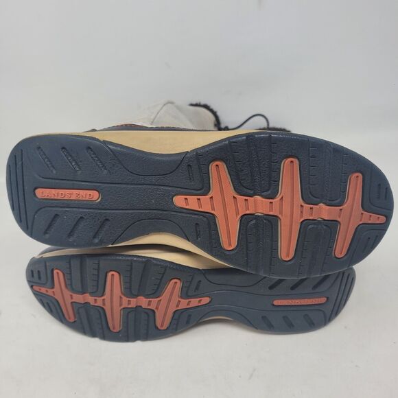 Lands End Calf High Suede Leather Sherpa Lined Womens Winter Boots Sz 7.5 99% - Picture 5 of 7